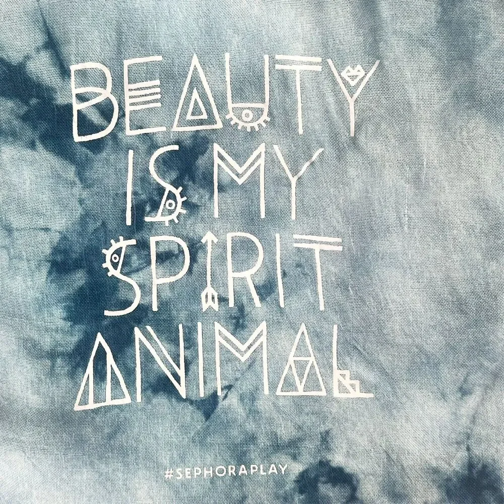 Sephora Beauty is My Spirit Animal Tie-Dye Cloth MakeUp Delicates Travel Bag New